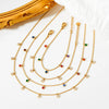 Women's Rainbow Candy Zircon Geometric Pendant Stainless Steel Bracelet With Exquisite Thin Chain And Electroplating