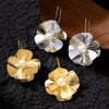 Women's Real Gold Plated Metal Flower Pearl Earrings With Copper Ear Needles Vacation Style Minimalist Fashion Jewelry Wholesale