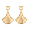 Women's Real Goldplated Metal Fanshaped Statement Earrings Minimalist Natural Style Wholesale Fashion Jewelry