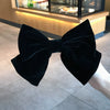 Women's Red And Black Velvet Bow Handmade Hairpin Headwear Spring Clip