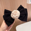 Women's Red And Black Velvet Bow Handmade Hairpin Headwear Spring Clip