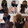 Women's Red And Black Velvet Bow Handmade Hairpin Headwear Spring Clip