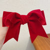 Women's Red And Black Velvet Bow Handmade Hairpin Headwear Spring Clip