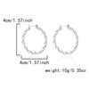 Women’s Red And Green Contrast Twisted Hoop Earrings Geometric Circle Design Electroplated Alloy Statement Jewelry