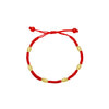 Women's Red Cord Bracelet With Dragon Knot Geometric Hollow Beads And Handwoven Detail
