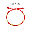Women's Red Cord Bracelet With Dragon Knot Geometric Hollow Beads And Handwoven Detail