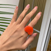 Women's Resin And Plastic Geometric Peach Heart Ring And Bracelet With Epoxy Treatment
