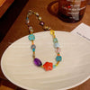 Women's Resin Beaded Necklace With Star Shape And Polishing Treatment