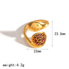Women's Resin Jewelry Set With Geometric Bracelet Ring And Amber Colored Earrings Electroplated Ins Style Accessories