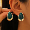 Women's Resin Oil Drop Earrings With Electroplating Simple Design