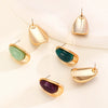 Women's Resin Oil Drop Earrings With Electroplating Simple Design