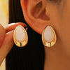 Women's Resin Oil Drop Earrings With Electroplating Simple Design