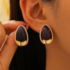 Women's Resin Oil Drop Earrings With Electroplating Simple Design