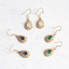 Women's Retro Alloy Bird Nest And Teardrop Earrings Necklace Jewelry Set With Mixed Gem Inlay And Electroplated Finish