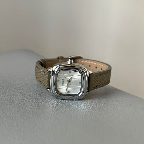Women's Retro Alloy Case Stainless Steel Buckle Square Watch