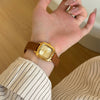 Women's Retro Alloy Case Stainless Steel Buckle Square Watch