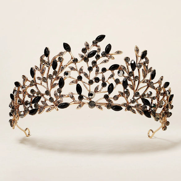 Women's Retro Baroque Alloy Crown Hair Accessory With Diamond Detailing For Bridal Weddings And Formal Dinner Parties