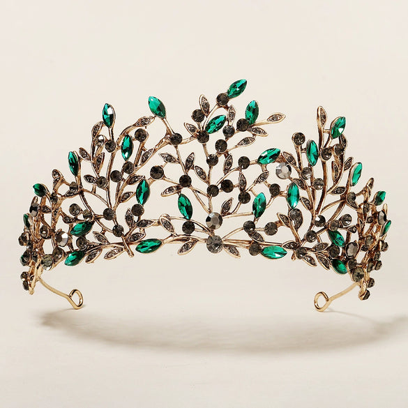 Women's Retro Baroque Alloy Crown Hair Accessory With Diamond Detailing For Bridal Weddings And Formal Dinner Parties