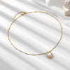 Women's Retro Baroque Pearl Beaded Chain Necklace In Titanium Steel With Gold Color Finish Geometric Fashion Jewelry