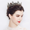 Women's Retro Baroque Round Alloy Crown With Leaf Pattern Electroplated Palace Style Bridal Headwear