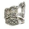 Women's Retro Blooming Floral Geometric Open Ring Electroplated Alloy Adjustable Wedding Jewelry