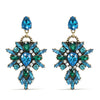 Women's Retro Bohemian Drop Shape Copper Earrings With Rhinestone Inlay And Electroplated Finish Stainless Steel Ear Needles