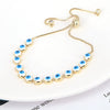 Women's Retro Bohemian Mixed Color Evil Eye Geometric Copper Bracelet With Electroplated Finish Adjustable Fashion Bracelet