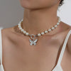 Women's Retro Bow Pendant Necklace Electroplated Zinc Alloy Fashion Jewelry With Regular Chain