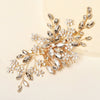 Women's Retro Bridal Wedding Hair Comb With Handmade Flower Design And Marquise Rhinestone Embellishments