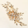 Women's Retro Bridal Wedding Hair Comb With Handmade Flower Design And Marquise Rhinestone Embellishments