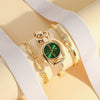 Women's Retro Casual Button Ring Watch With Alloy Strap And Buckle Zinc Alloy Case Round Dial