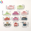 Women's Retro Checkerboard Acetate Shark Clip Hairpin Colorful Plaid Handmade Hair Accessory For Updos