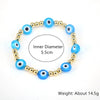 Women's Retro Copper Beaded Bracelet With Glass Devil Eye Geometric Facial Expression Design Electroplated Fashion Jewelry