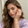 Women's Retro Copper Four Leaf Flower Bracelet With Diamond Encrusted Floral Design And Electroplated Exquisite Fashion Style