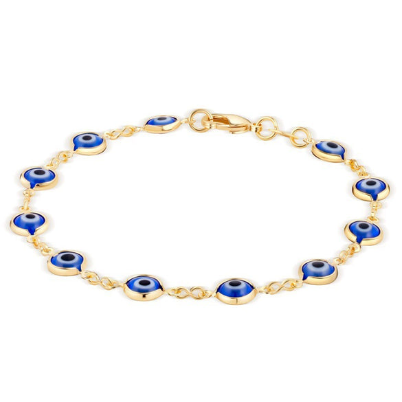 Women's Retro Devil Eye Geometric Copper Bracelet With Electroplated Finish Fashion Wrist Chain
