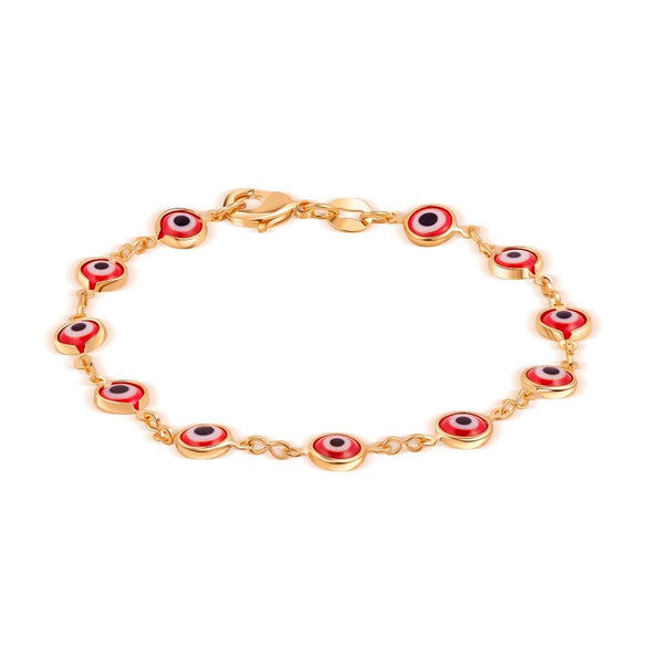 Women's Retro Devil Eye Geometric Copper Bracelet With Electroplated Finish Fashion Wrist Chain