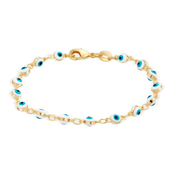 Women's Retro Devil Eye Geometric Copper Bracelet With Electroplated Finish Fashion Wrist Chain