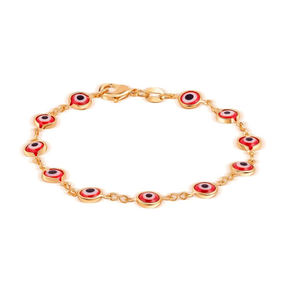 Women's Retro Devil Eye Geometric Copper Bracelet With Electroplated Finish Fashion Wrist Chain