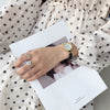 Women's Retro Digital Quartz Watch With Imitation Leather Strap And Alloy Case In Round Dial Shape