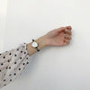 Women's Retro Digital Quartz Watch With Imitation Leather Strap And Alloy Case In Round Dial Shape