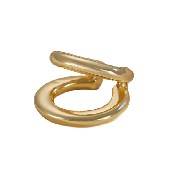 Women's Retro Doublelayer Alloy Nonpierced Ear Clips With Zirconia And Geometric Pattern