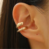Women's Retro Doublelayer Alloy Nonpierced Ear Clips With Zirconia And Geometric Pattern
