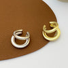 Women's Retro Doublelayer Alloy Nonpierced Ear Clips With Zirconia And Geometric Pattern
