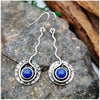 Women's Retro Drop Shape Natural Stone And Green Crystal Earrings Zinc Alloy Enamel Jewelry
