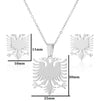 Women's Retro Eagle Pendant Stainless Steel Necklace And Earrings Set With Electroplated Finish And O Chain