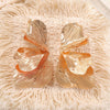 Women's Retro Electroplated Alloy Flower And Leaf Earrings With Stainless Steel Posts Exaggerated Layered Botanical Design