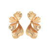 Women's Retro Electroplated Alloy Flower And Leaf Earrings With Stainless Steel Posts Exaggerated Layered Botanical Design