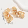 Women's Retro Electroplated Alloy Flower And Leaf Earrings With Stainless Steel Posts Exaggerated Layered Botanical Design