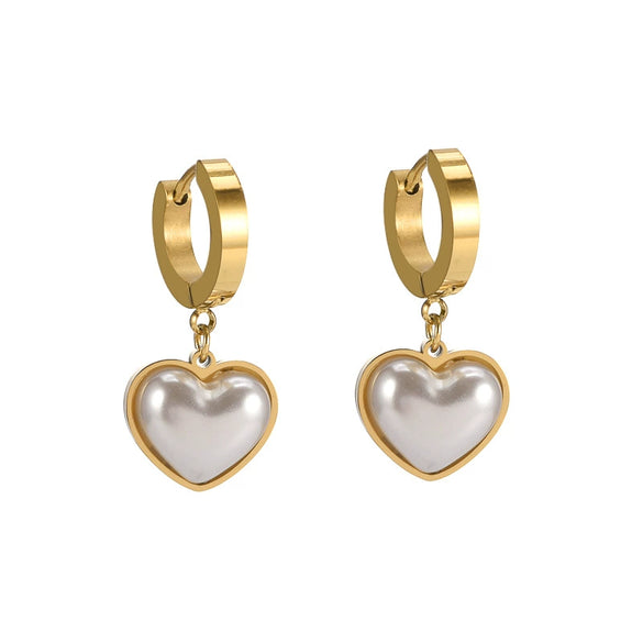 Women's Retro Elegant Exaggerated Heart Earrings Titanium Steel Metal Electroplated Statement Earrings