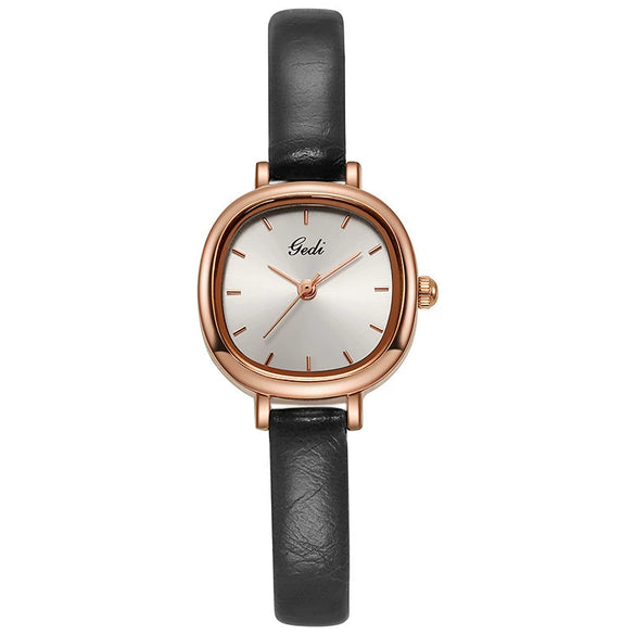 Women's Retro Elegant Fashion Alloy Pu Rose Gold Watch With Square Dial